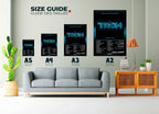 Affiches Tron Legacy de tailles variées au mur, faites en France, livraison 48h gratuite, cadeau Noël idéal