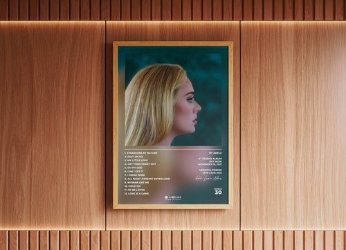 Affiche encadrée avec portrait de profil d'une femme blonde, fait en France, livraison gratuite 48h, cadeau idéal pour Noël