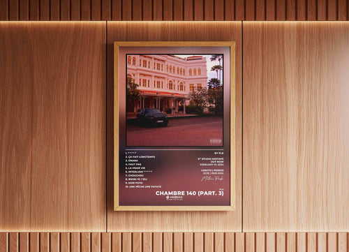 Affiche sous cadre en bois d'un grand bâtiment, fait en France, livraison gratuite 48h, cadeau Noël idéal