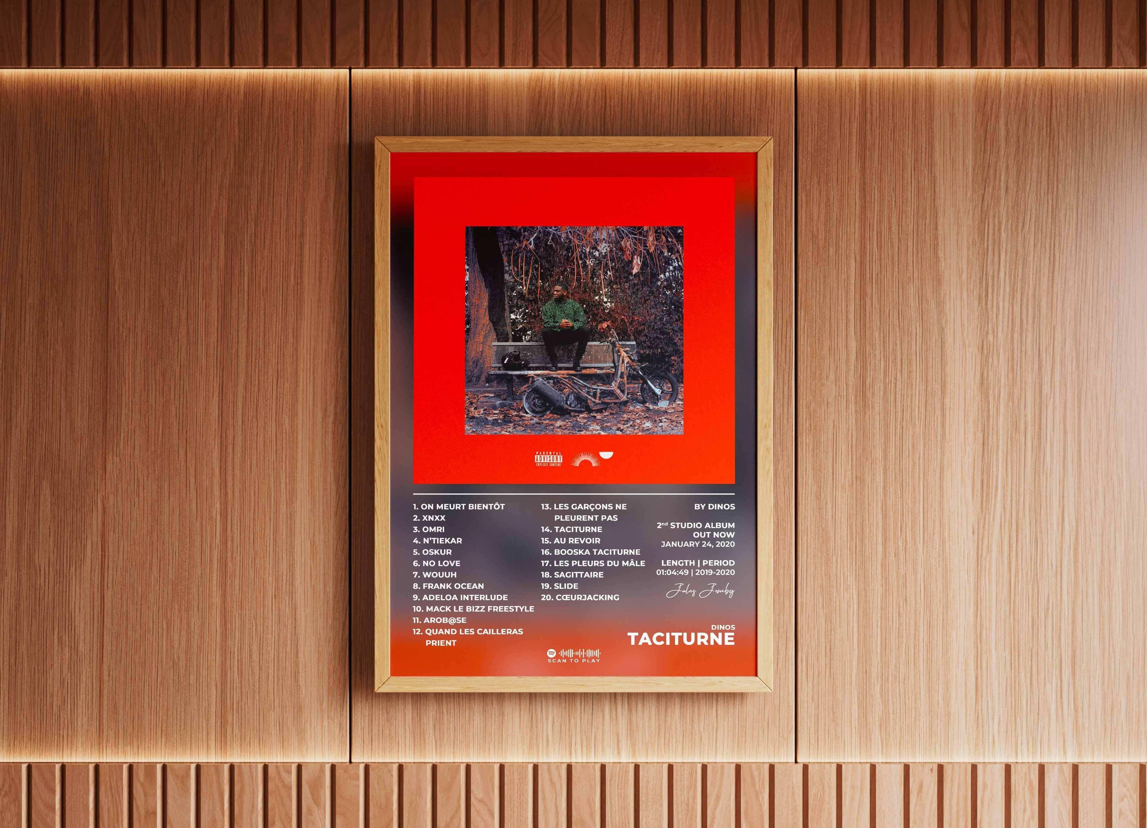 Affiche album accrochée sur un mur, fait en France, livraison gratuite 48h, cadeau Noël idéal