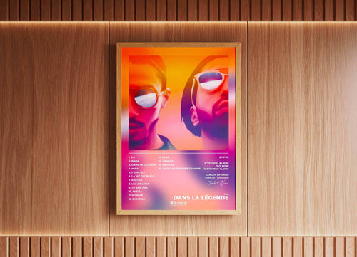 Affiche colorée de deux hommes avec lunettes, faite en France, livraison gratuite 48h, cadeau de Noël