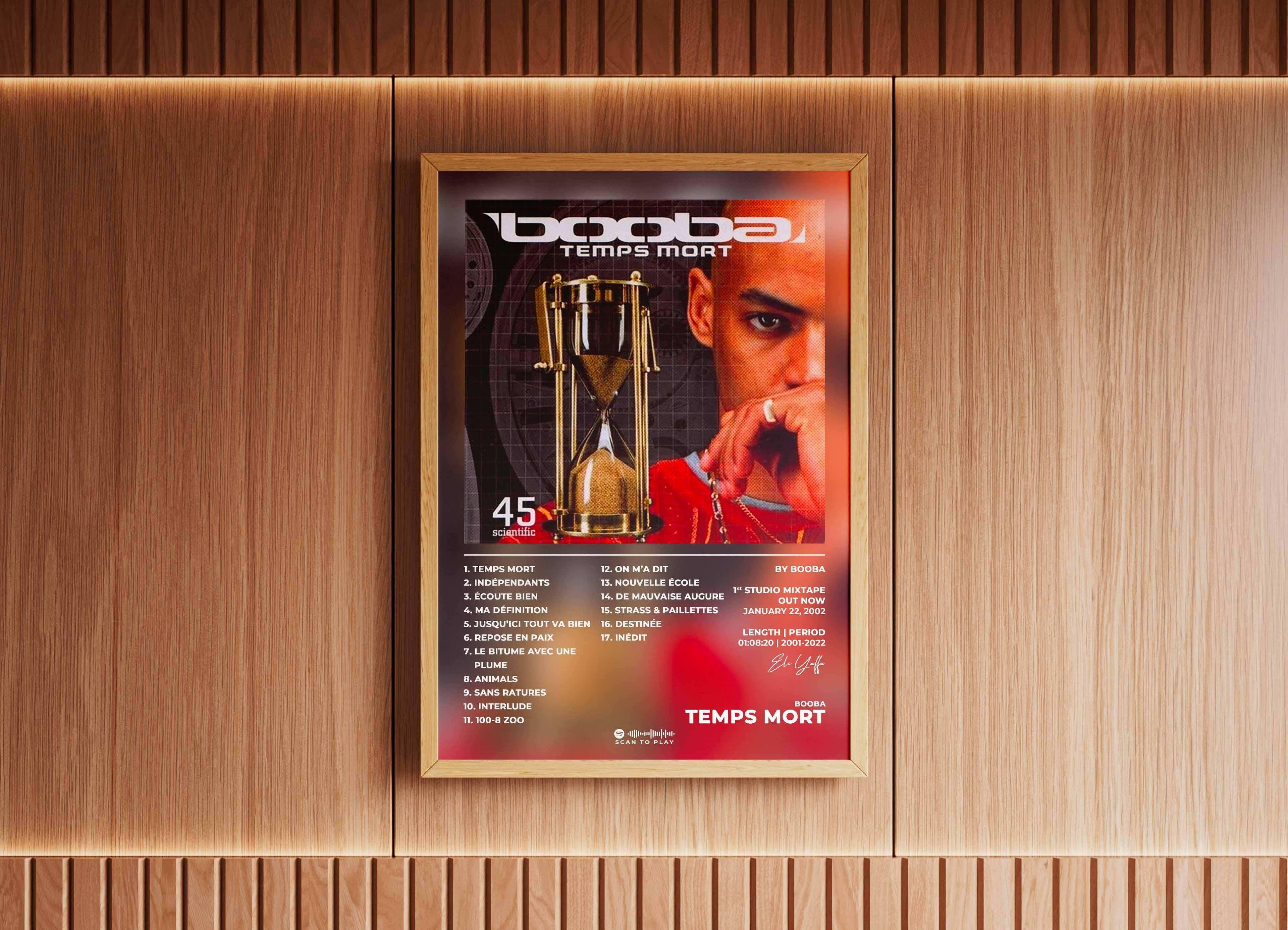 Affiche murale « Temps Mort » avec un sablier et un homme, fait en France, livraison gratuite 48h, cadeau idéal Noël