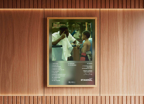 Affiche encadrée d'un coach et d'un jeune boxeur dans une salle, fait en France, livraison gratuite 48h, cadeau idéal pour Noël