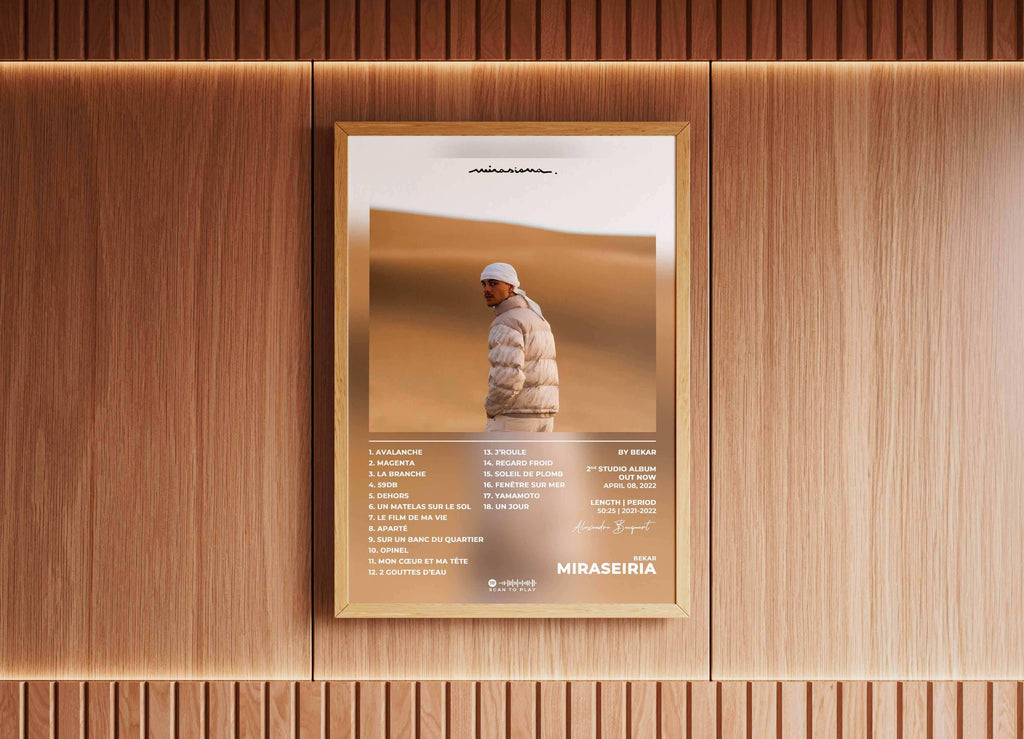 Affiche album avec homme dans le désert, fait en France, livraison 48h gratuite, cadeau Noël