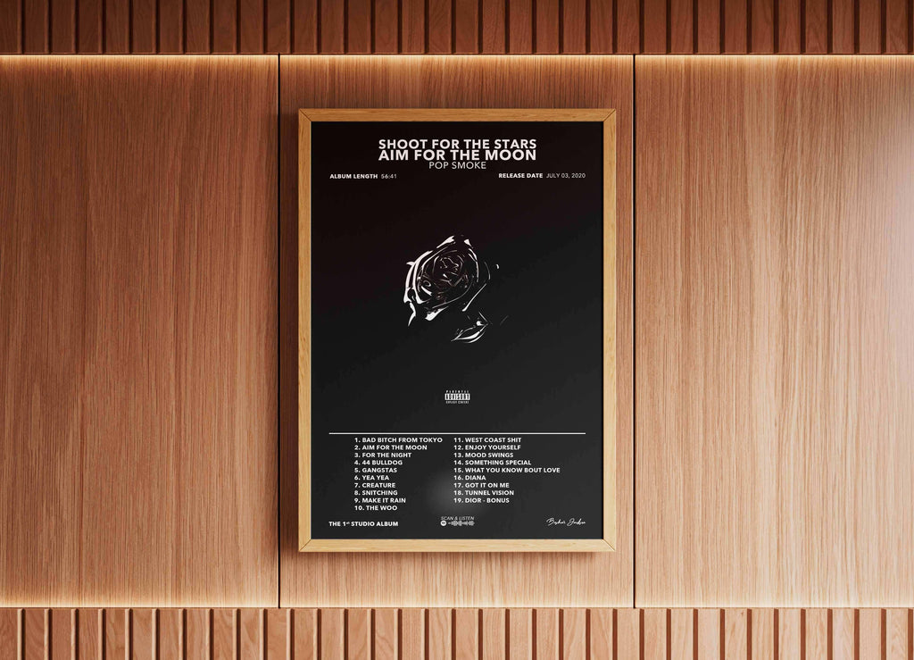 Poster Shoot For The Stars Aim For The Moon Pop Smoke - Backyard