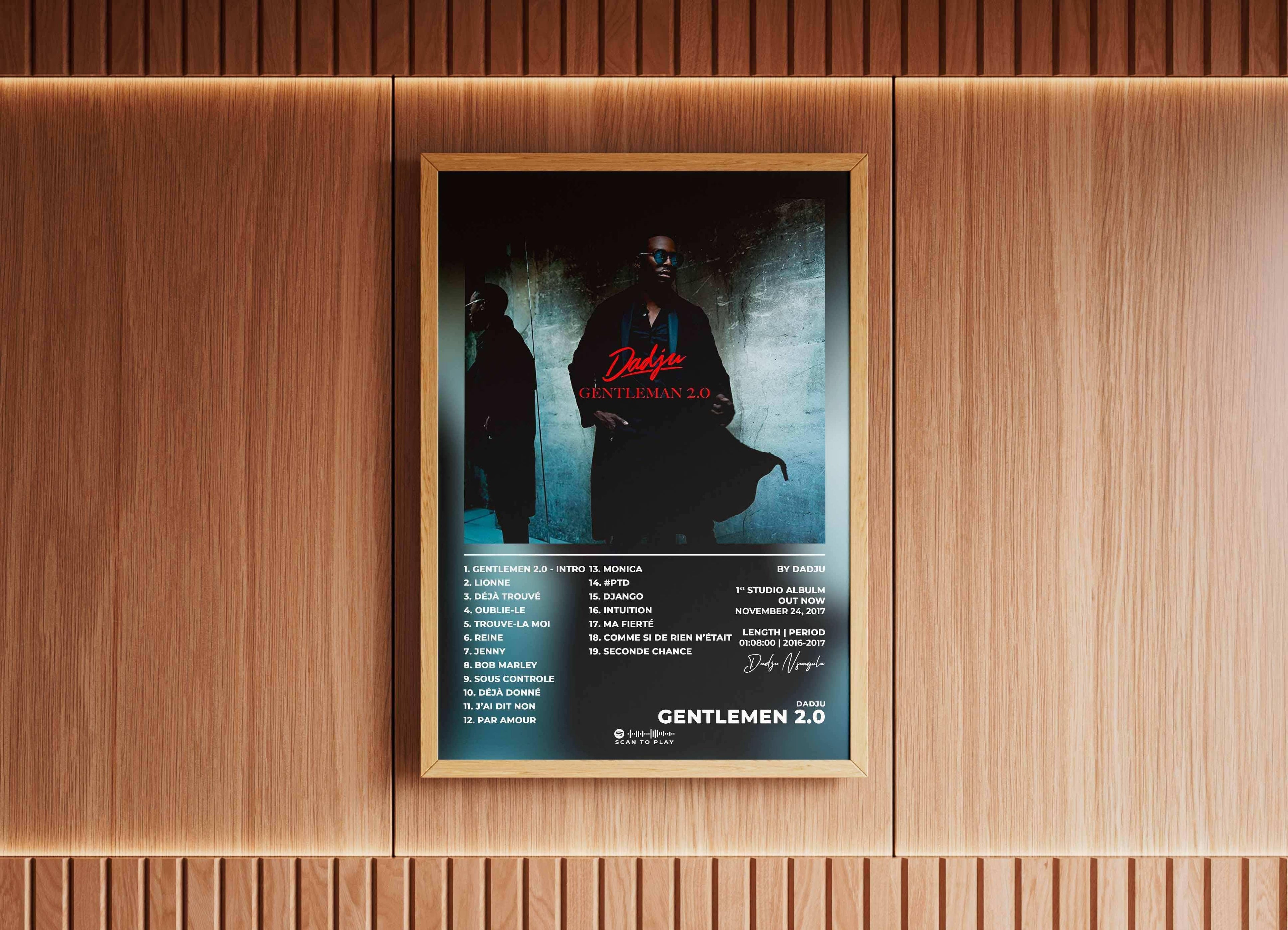 Affiche d’album sur mur bois, fait en France, livraison gratuite 48h, cadeau idéal Noël