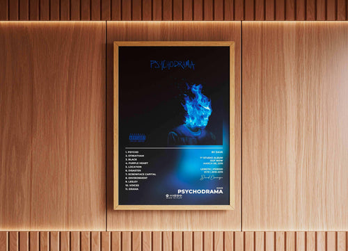 Affiche encadrée album Psychodrama accrochée, fait en France, livraison 48h gratuite, cadeau idéal Noël