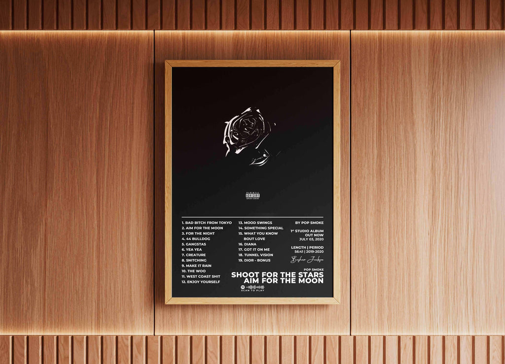 Shoot For The Stars Aim For The Moon Pop Smoke Poster - Backyard