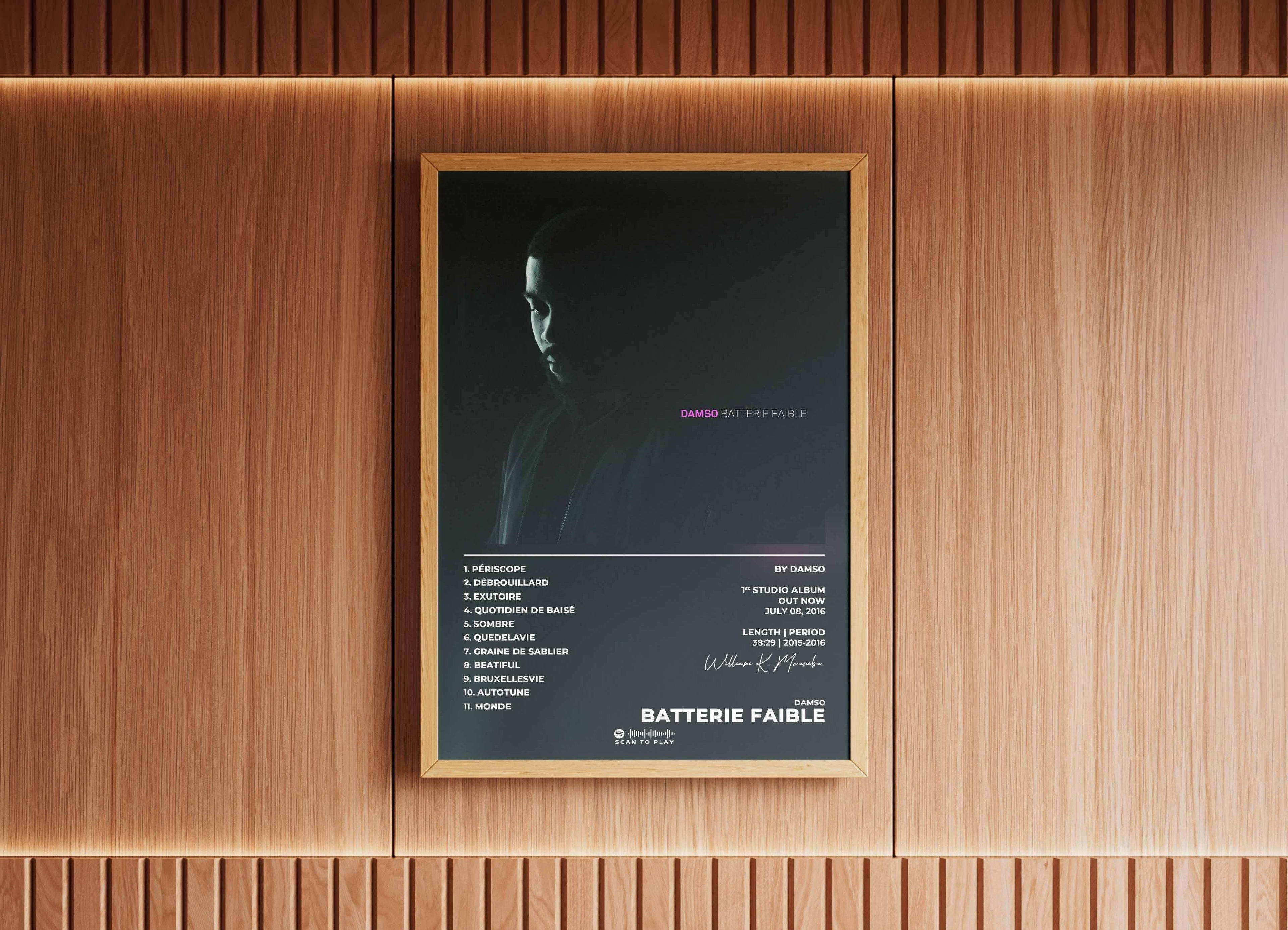 Batterie Faible Damso Poster - Backyard