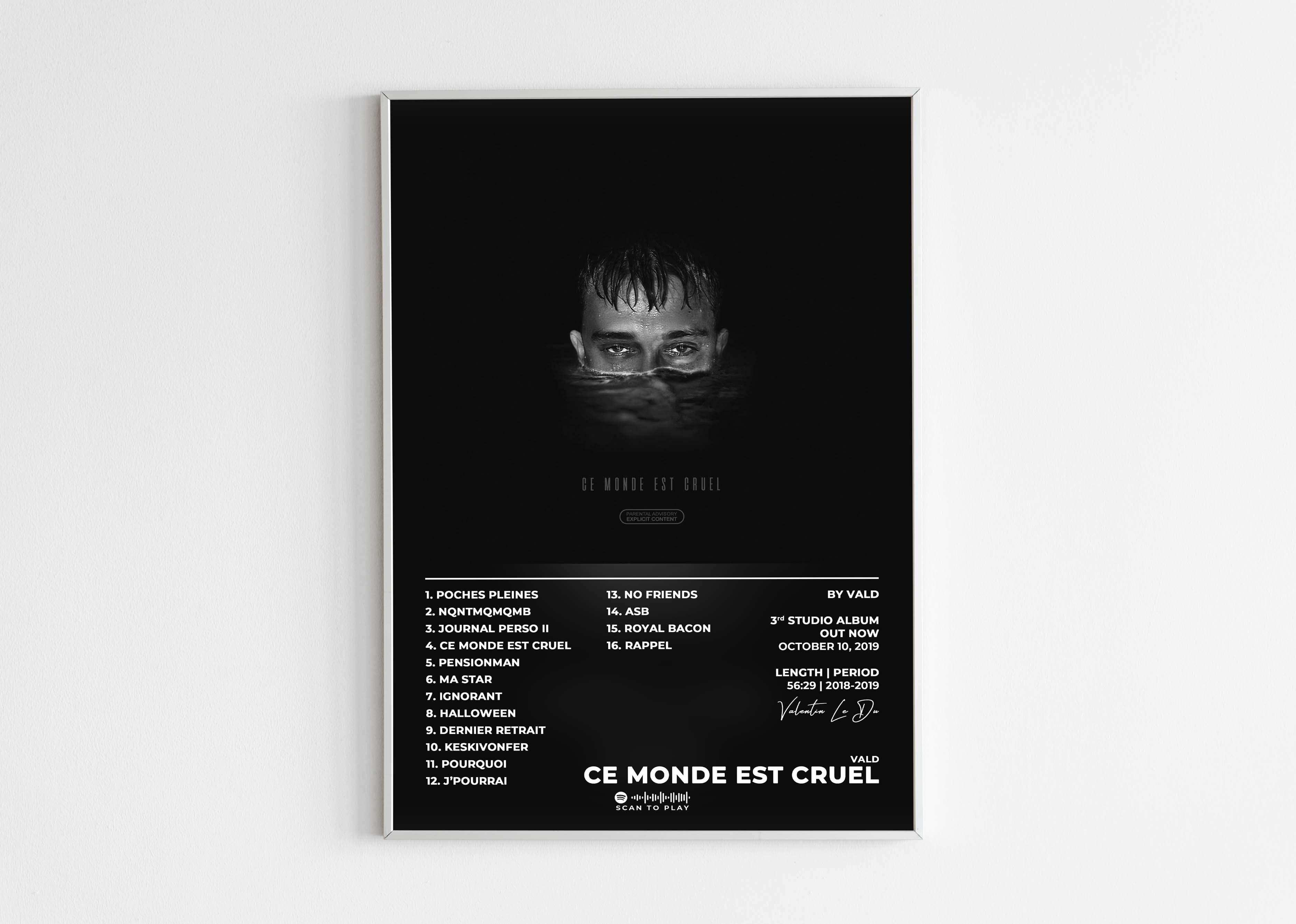 Ce Monde Est Cruel Vald Poster - Backyard