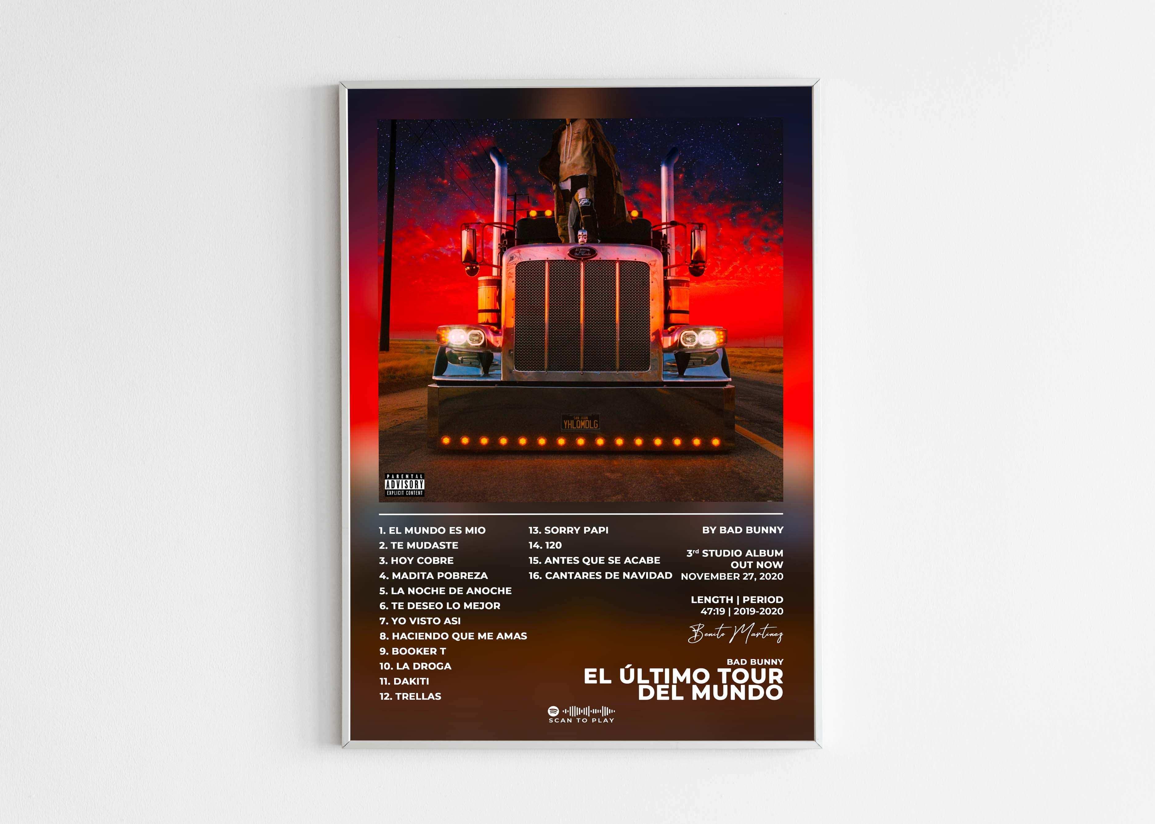 Affiche d'album avec un camion sur une route au coucher du soleil, fait en France, livraison gratuite 48h, cadeau idéal Noël.