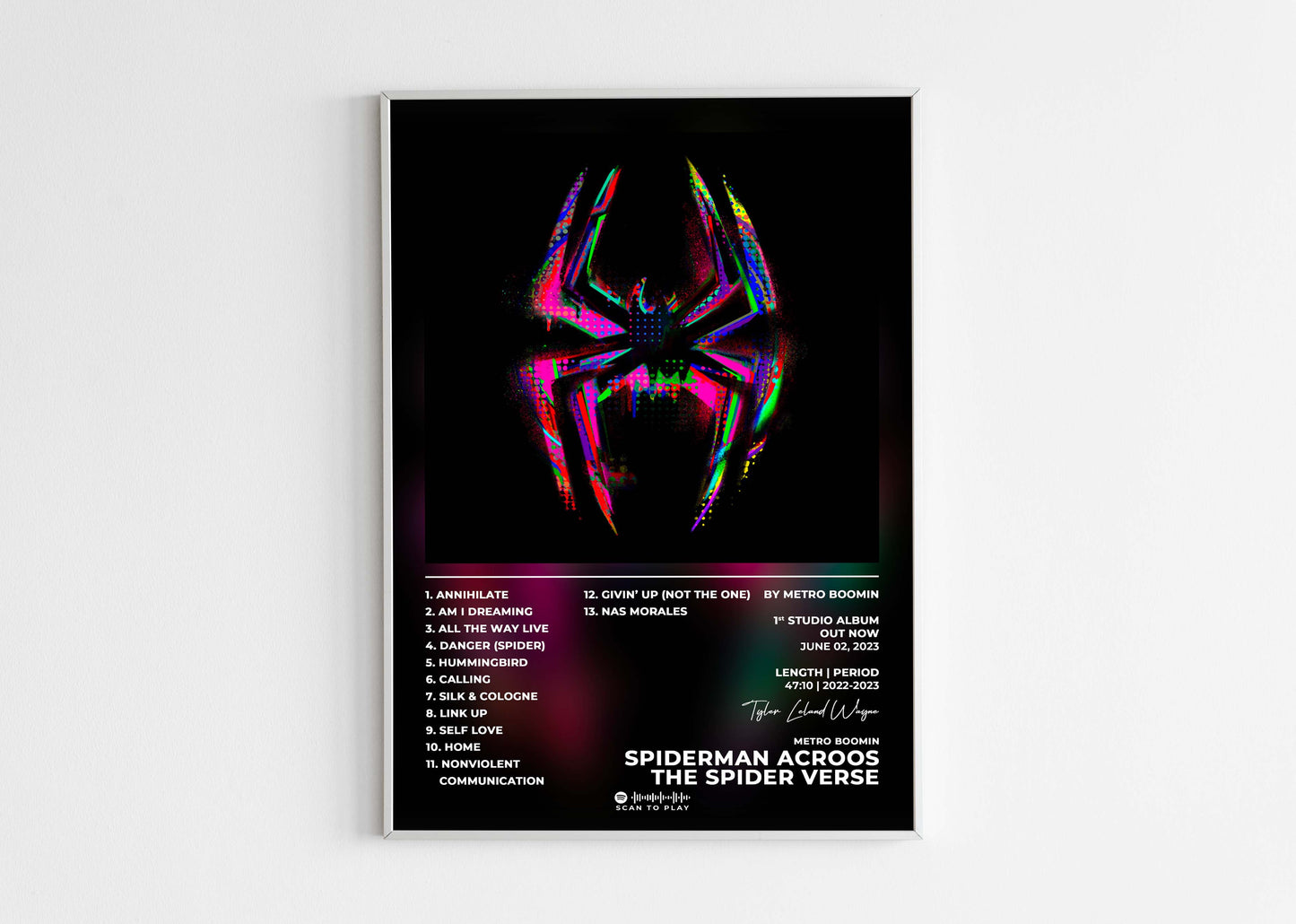 Spider-Man : Acroos The Spider-Verse Metro Boomin Poster Backyard