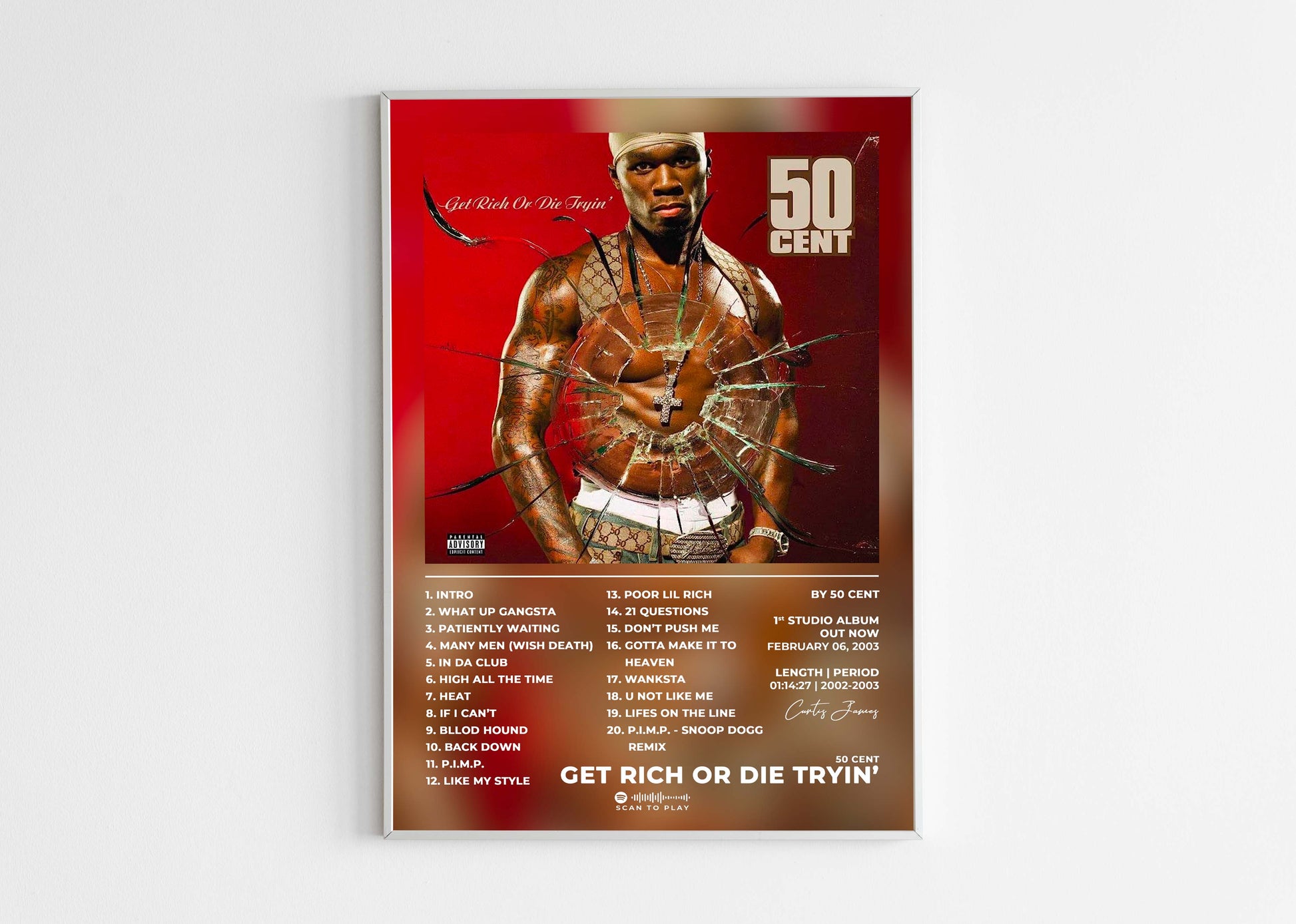 Get Rich Or Die Tryin 50 Cent Poster Backyard