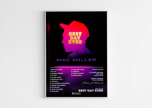 Best Day Ever Mac Miller Poster Backyard