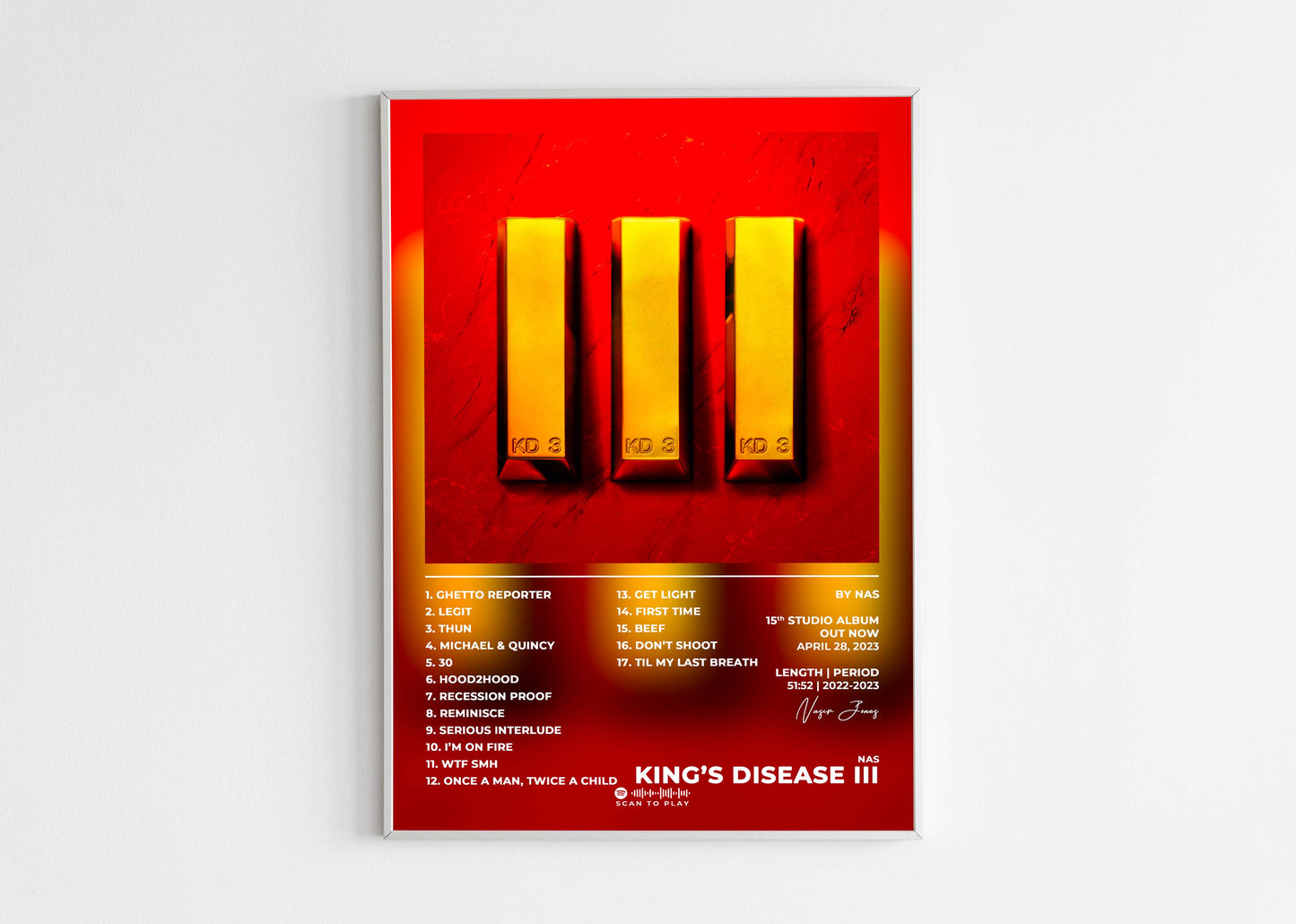 King's Disease 3 Nas Poster Backyard