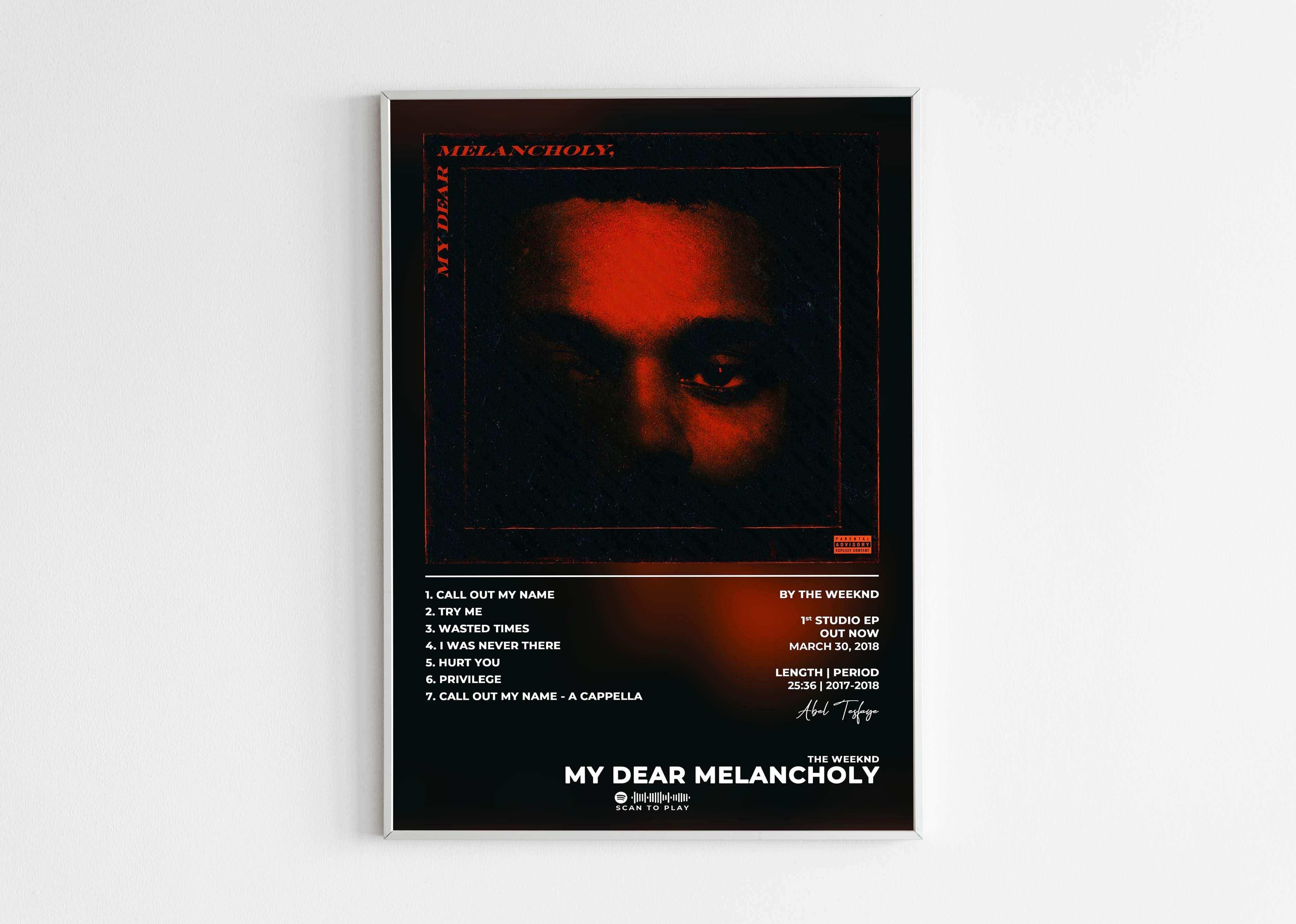 Affiche encadrée album My Dear Melancholy, fait en France, livraison gratuite 48h, cadeau idéal Noël