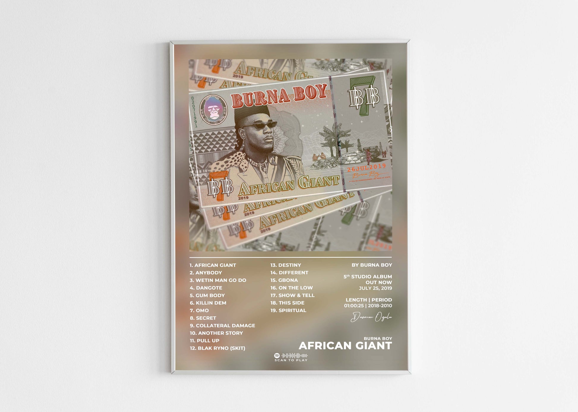 African Giant Burna Boy Poster Backyard