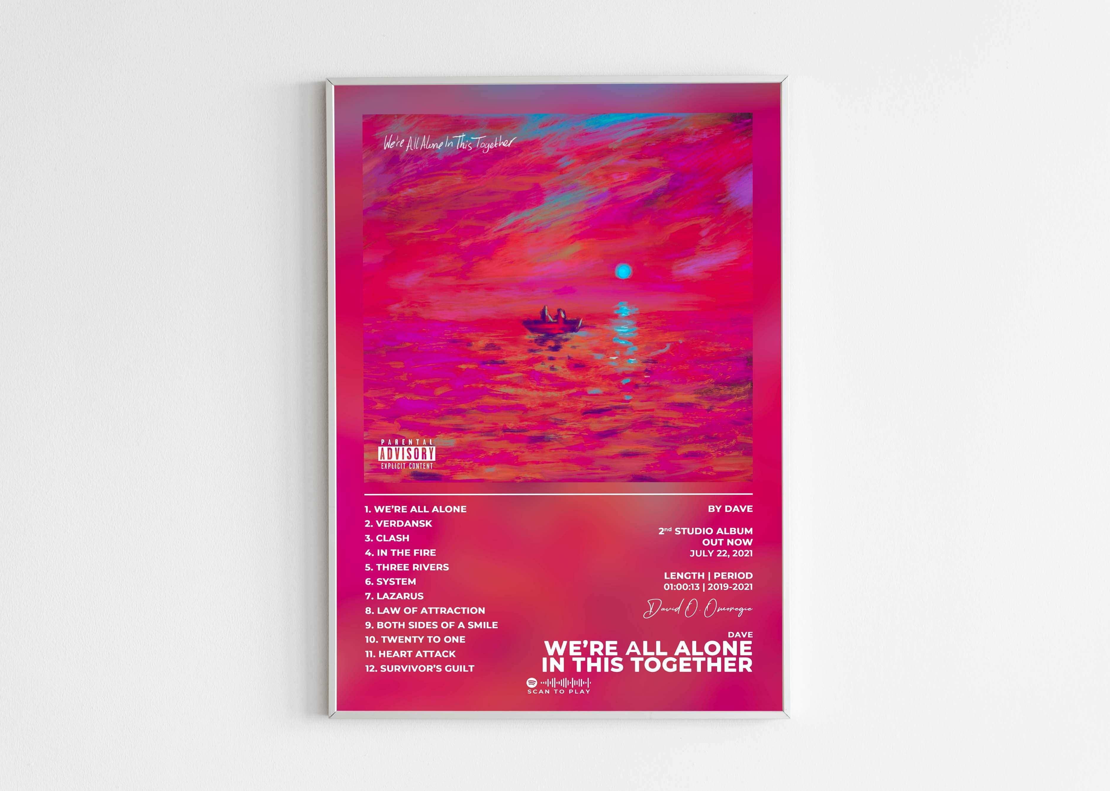 Affiche d'album rose sur un mur blanc, fait en France, livraison gratuite 48h, cadeau idéal Noël