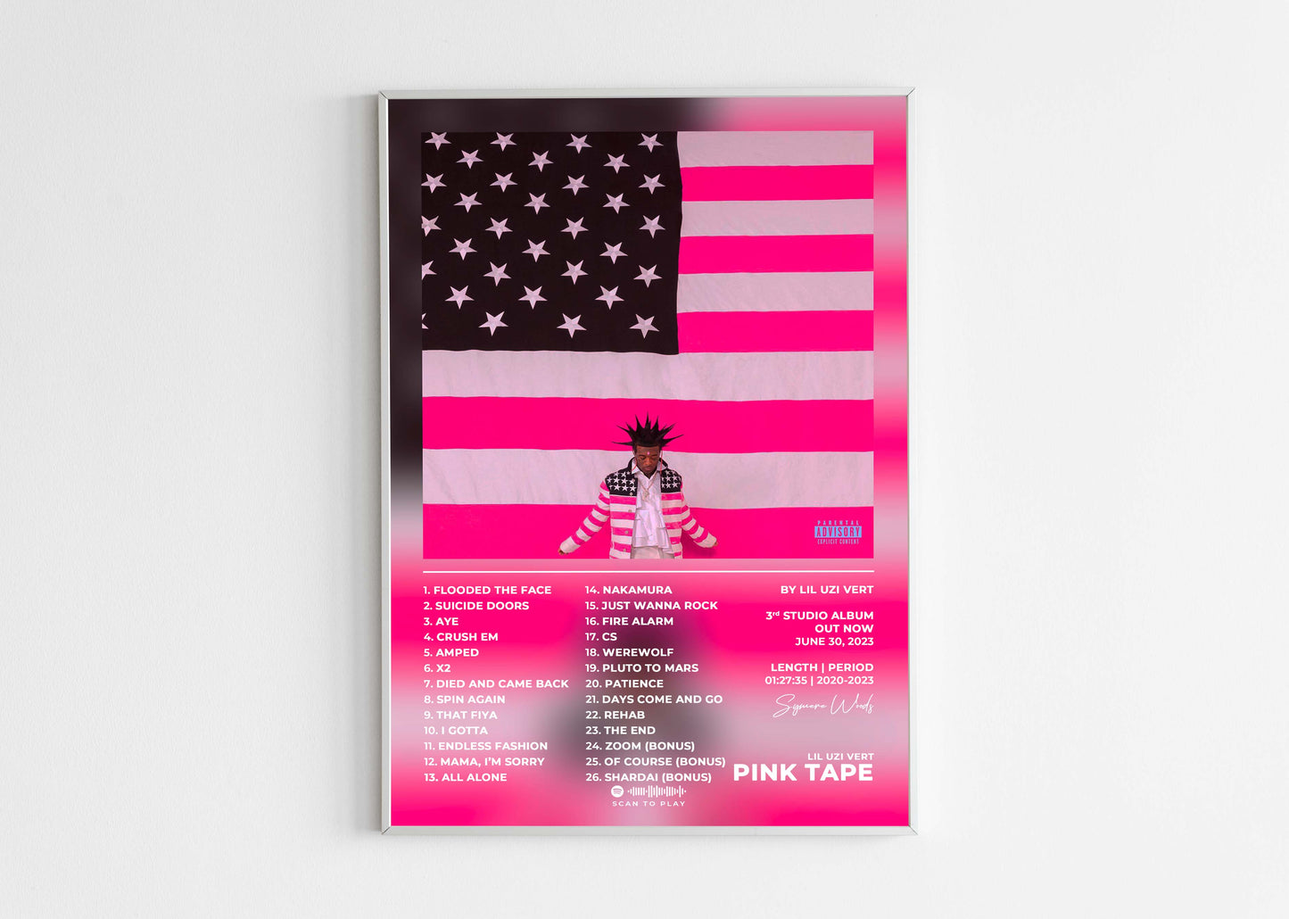 Pink Tape Lil Uzi Vert Poster Backyard