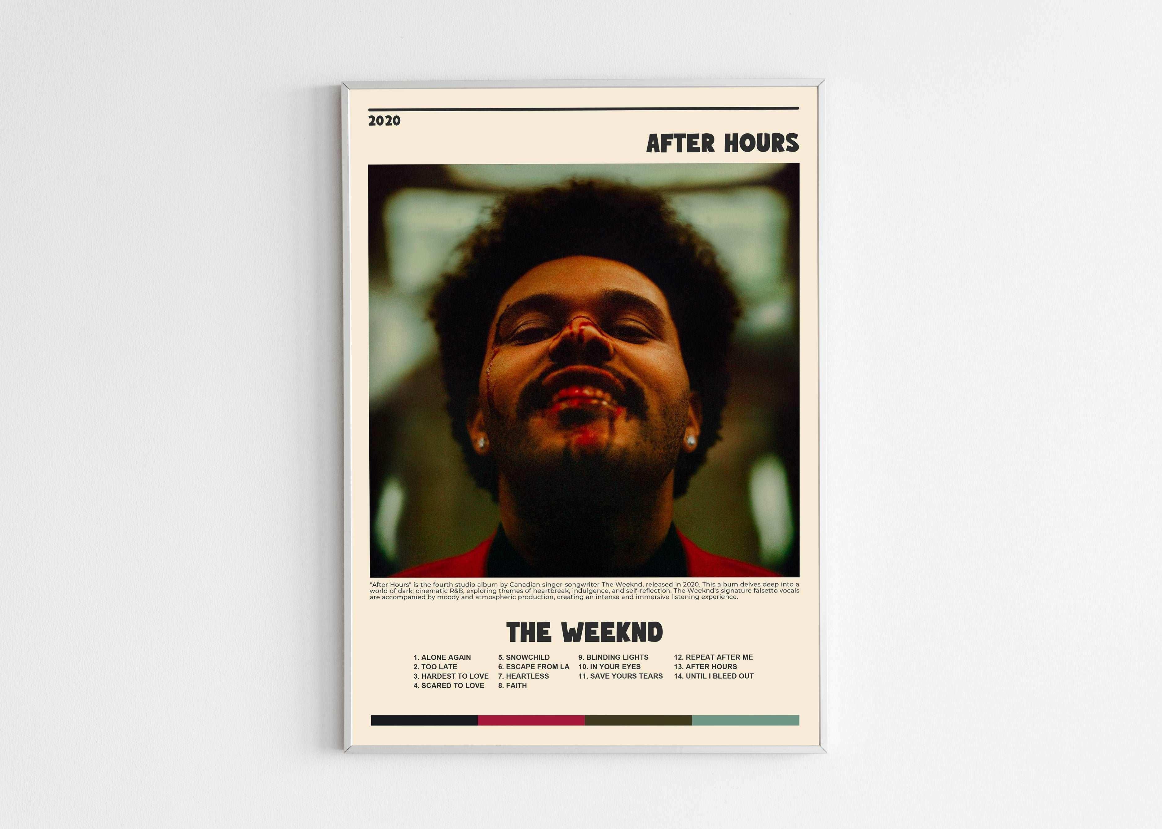 Affiche murale The Weeknd After Hours, fait en France, livraison gratuite 48h, cadeau idéal Noël