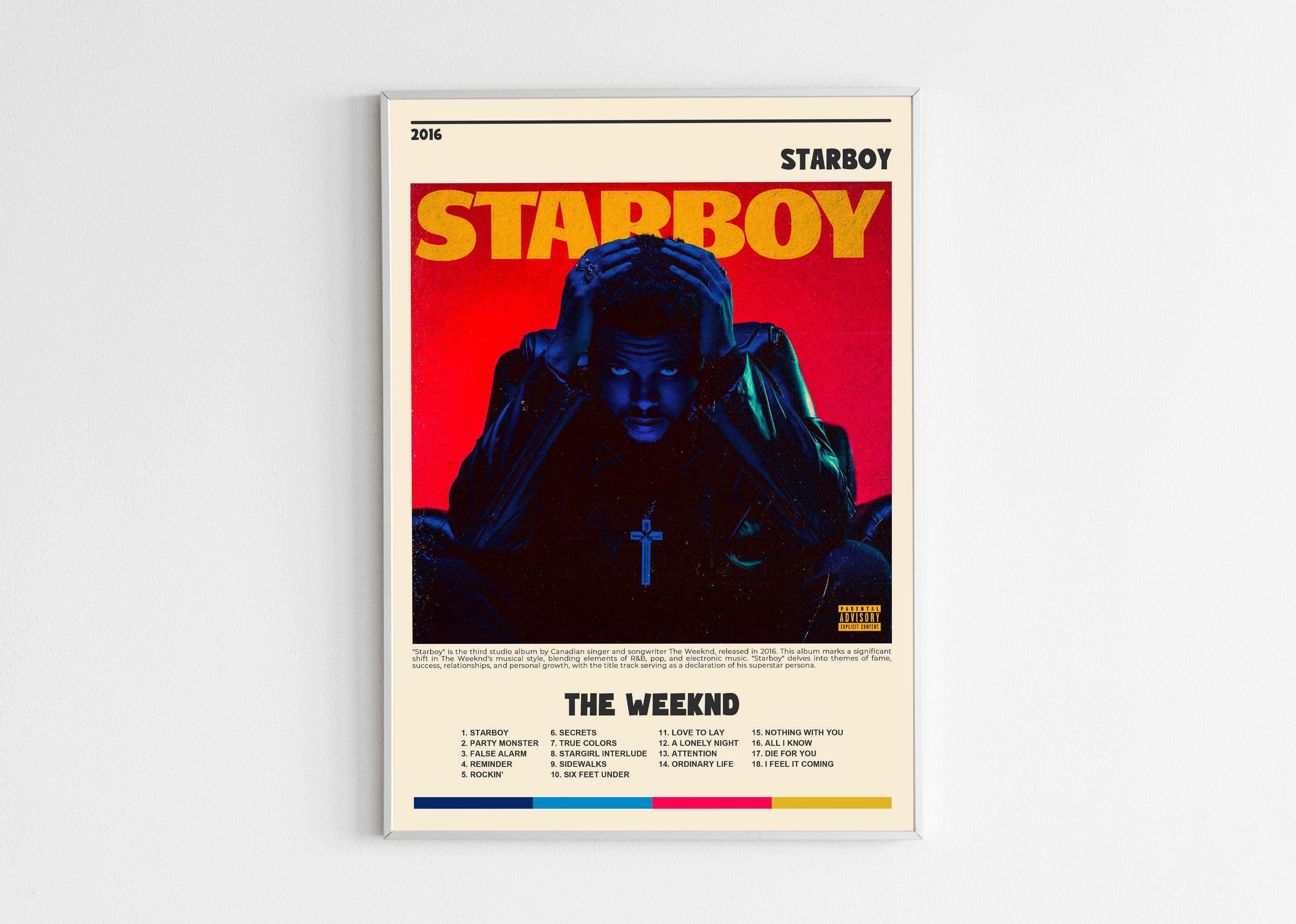 Affiche album Starboy encadrée, fait en France, livraison 48h gratuite, cadeau idéal Noël