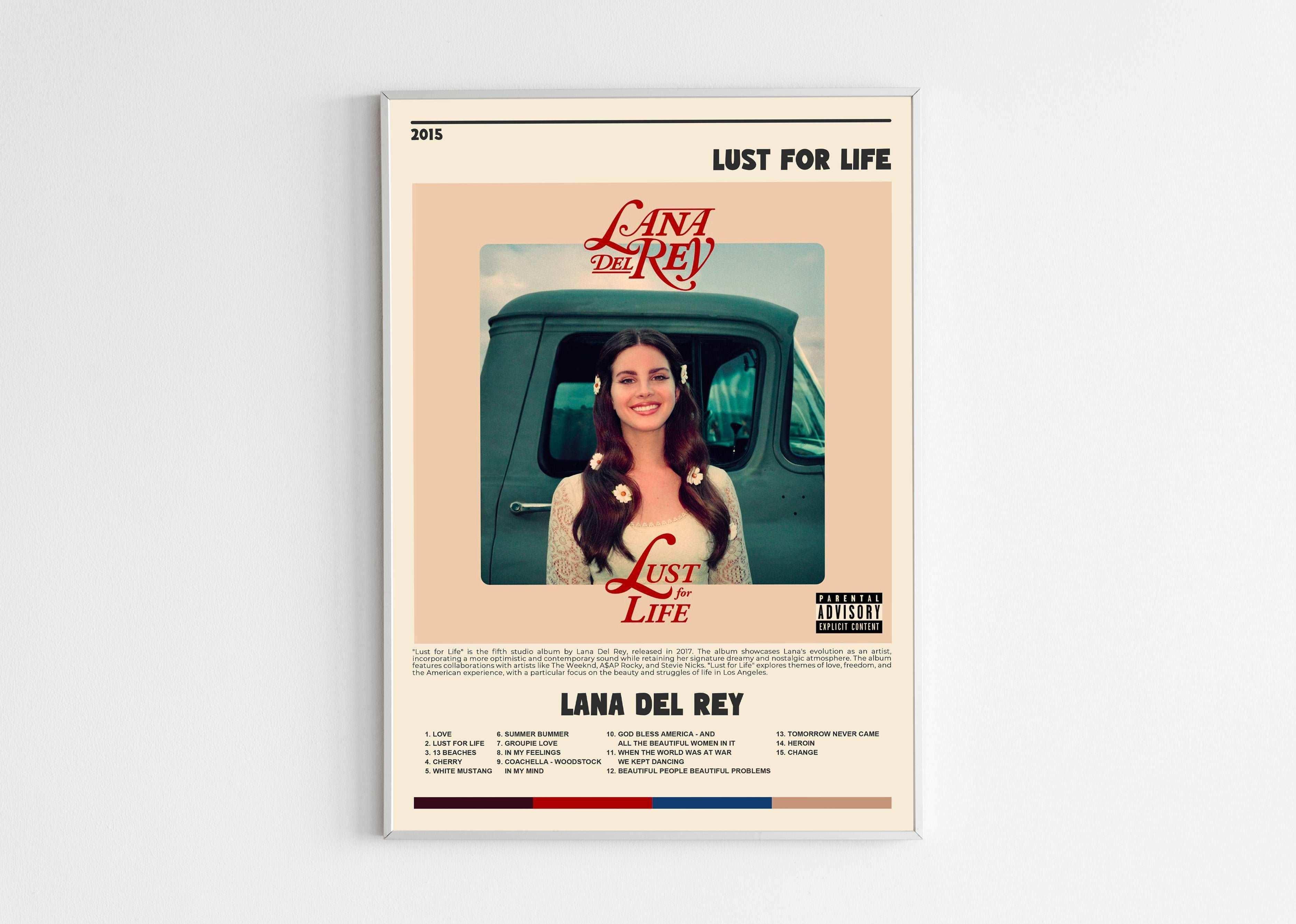 Affiche Lust for Life avec portrait femme souriante, fait en France, livraison gratuite 48h, cadeau Noël