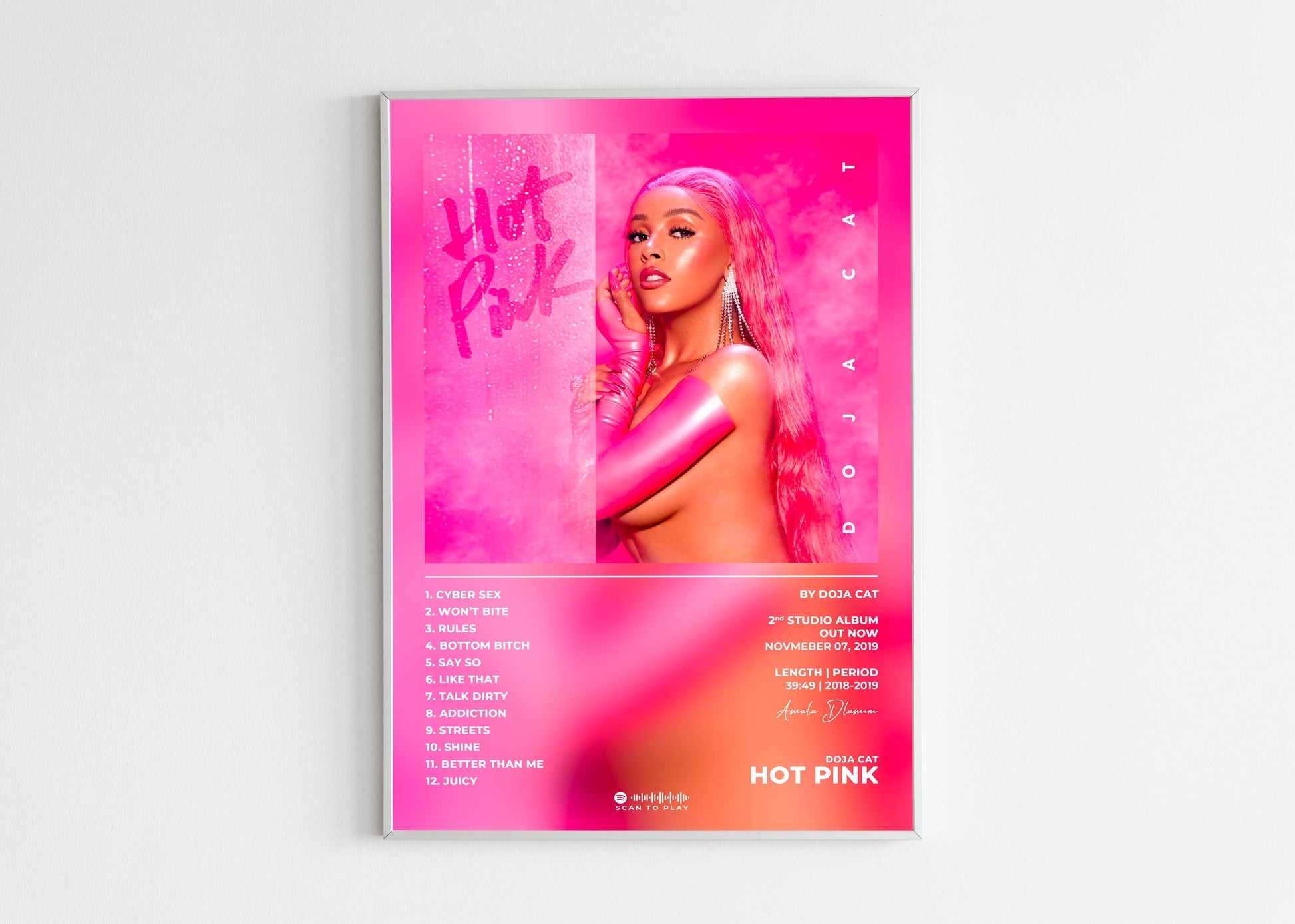 Hot Pink Doja Cat Poster Backyard