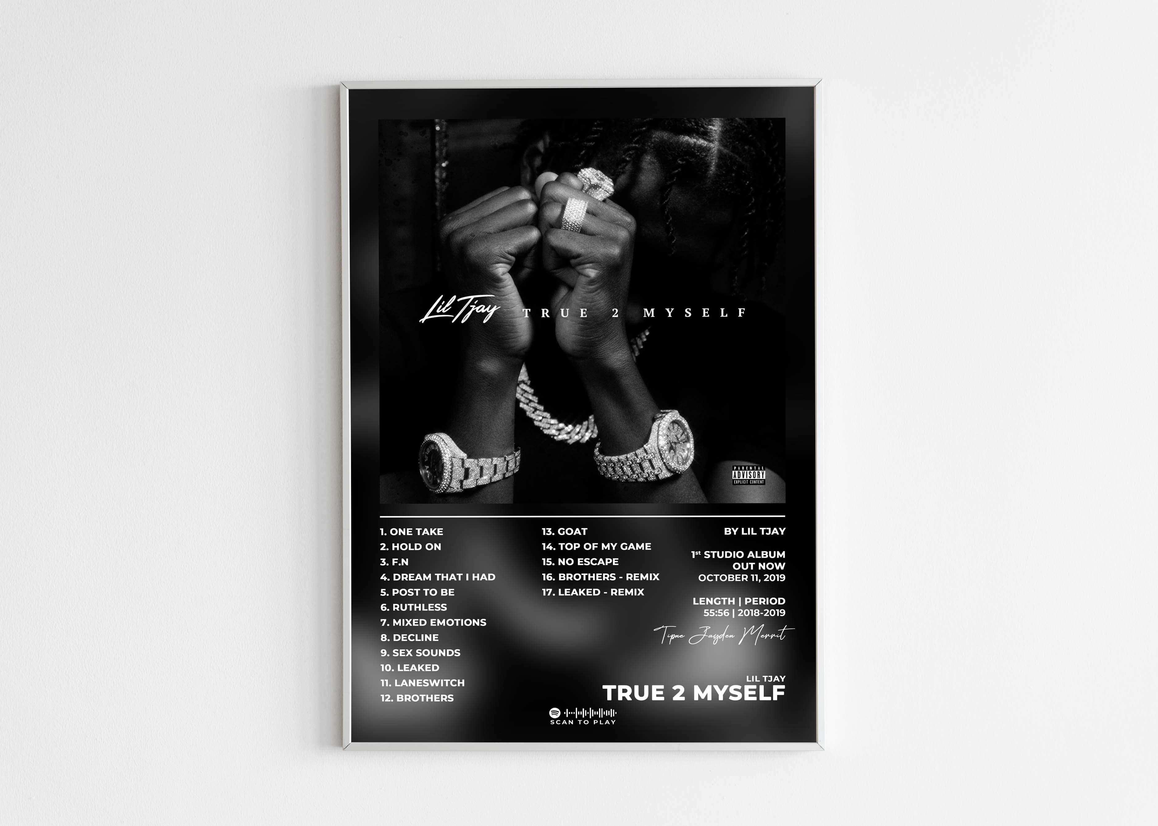 True 2 Myself Lil Tjay Poster - Backyard