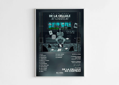 Affiche album De la Cellule au Château, fait en France, livraison gratuite 48h, cadeau idéal Noël