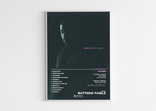 Batterie Faible Damso Poster Backyard