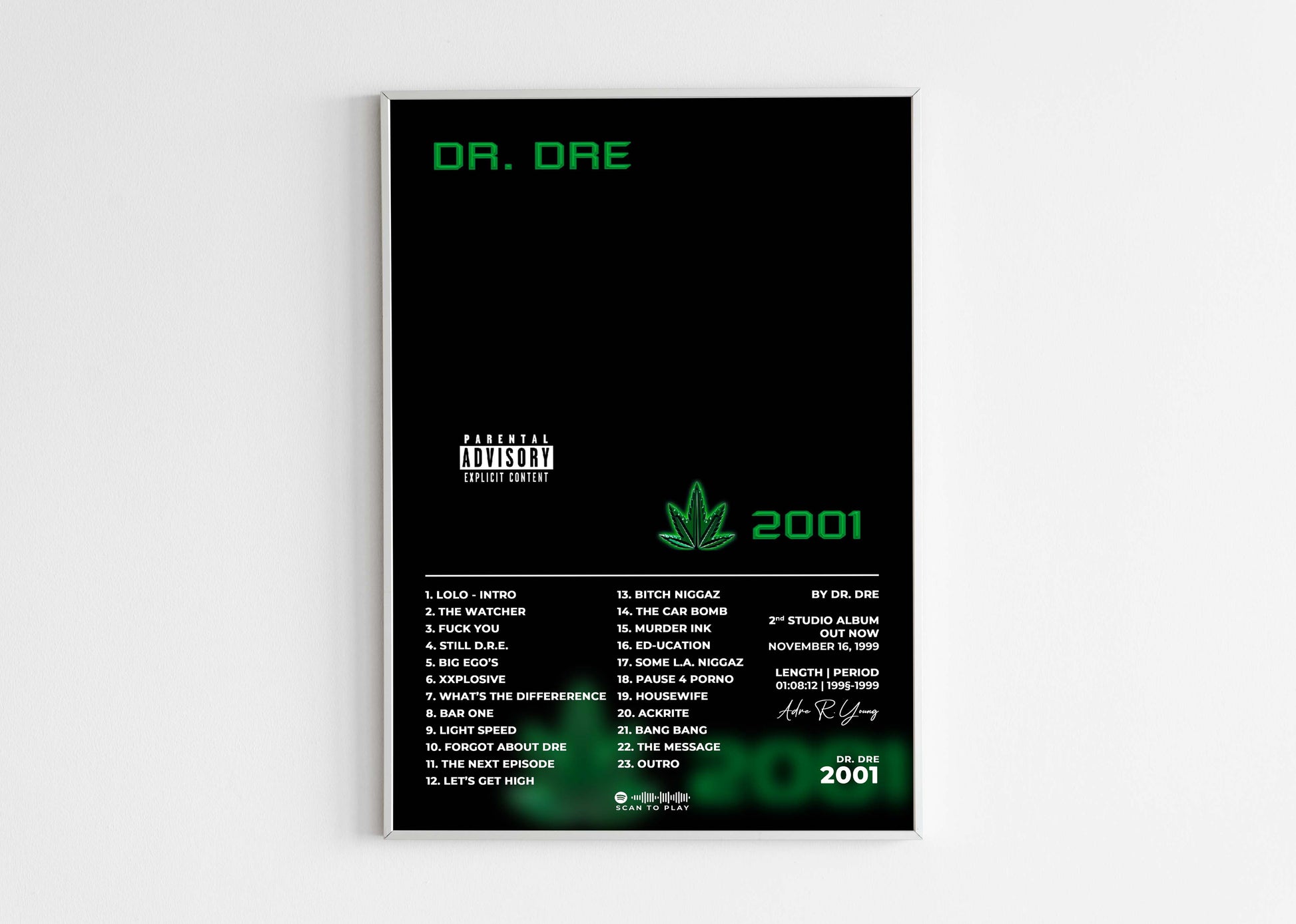 2001 Dr. Dre Poster Backyard