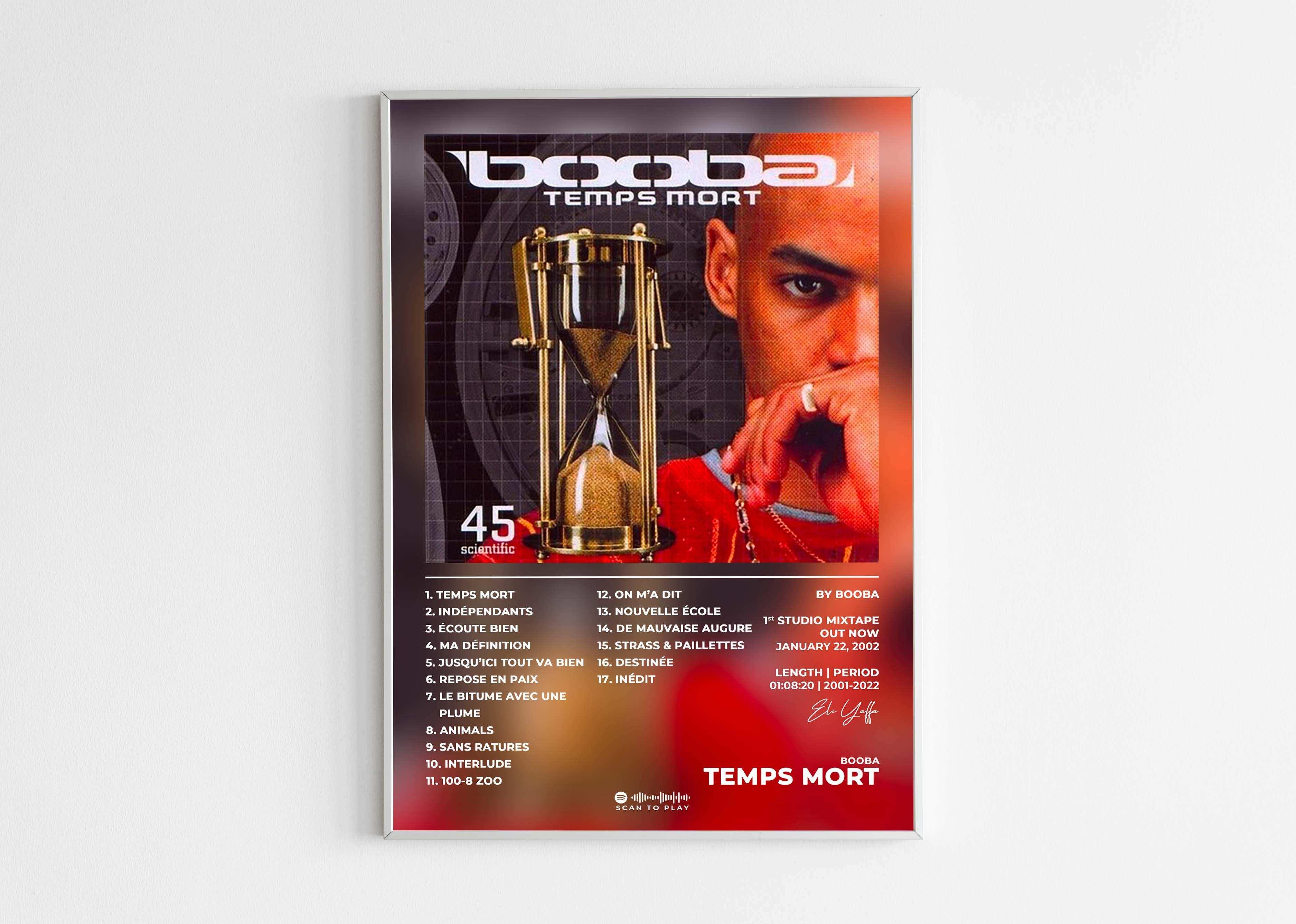 Affiche album Temps Mort, sablier, fait en France, livraison gratuite 48h, cadeau idéal Noël