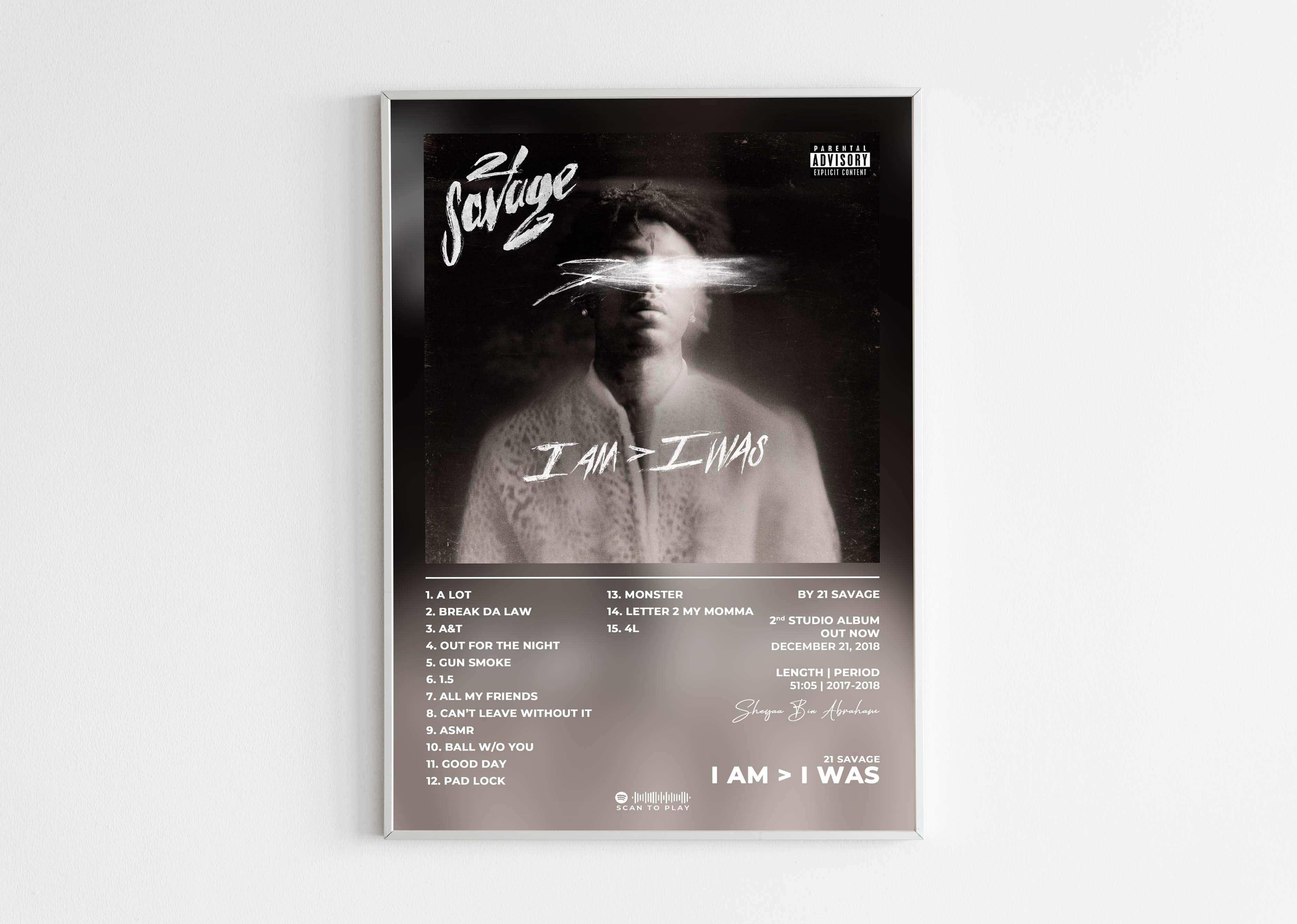 Affiche album avec portrait et titres, fait en France, livraison gratuite 48h, idéal Noël