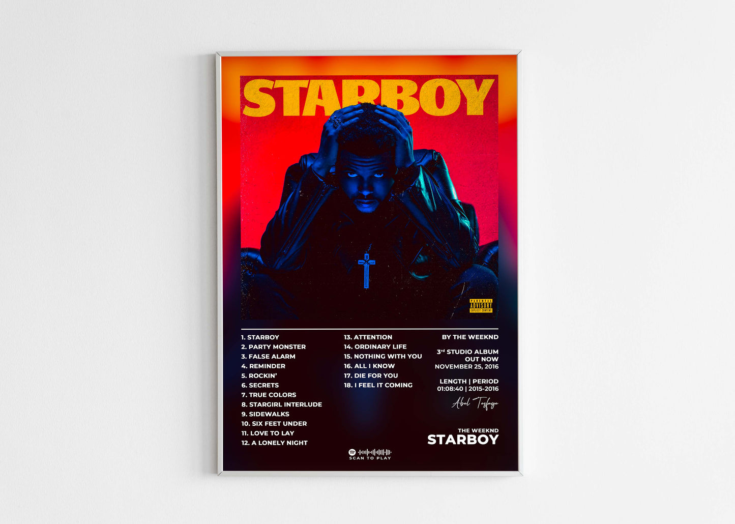 Starboy The Weeknd Poster Backyard