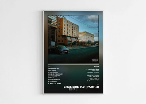 Affiche d’un bâtiment urbain avec une voiture, fait en France, livraison 48h gratuite, idée cadeau Noël