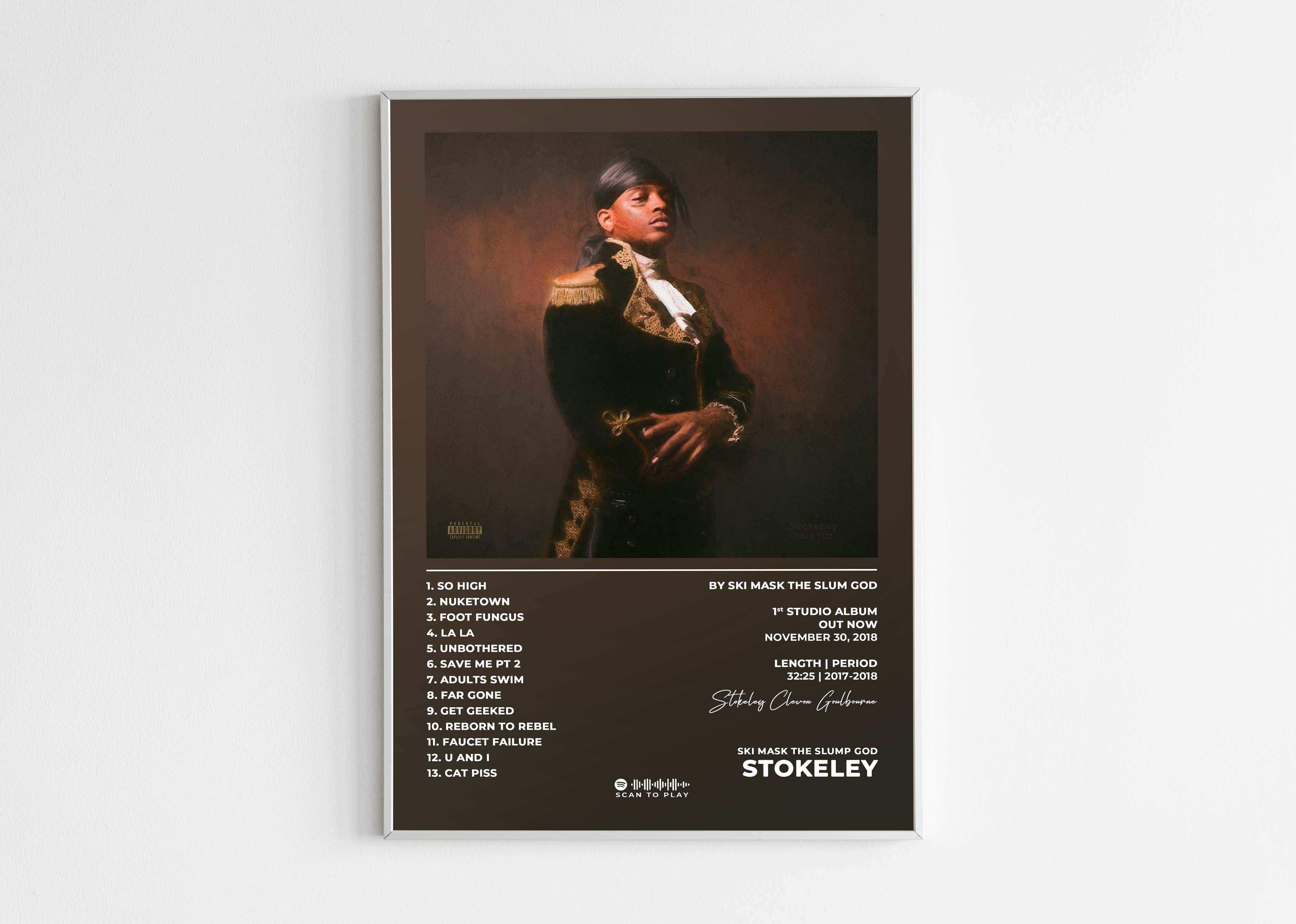 Affiche album rappeur sur fond brun, fait en France, livraison gratuite 48h, cadeau idéal Noël