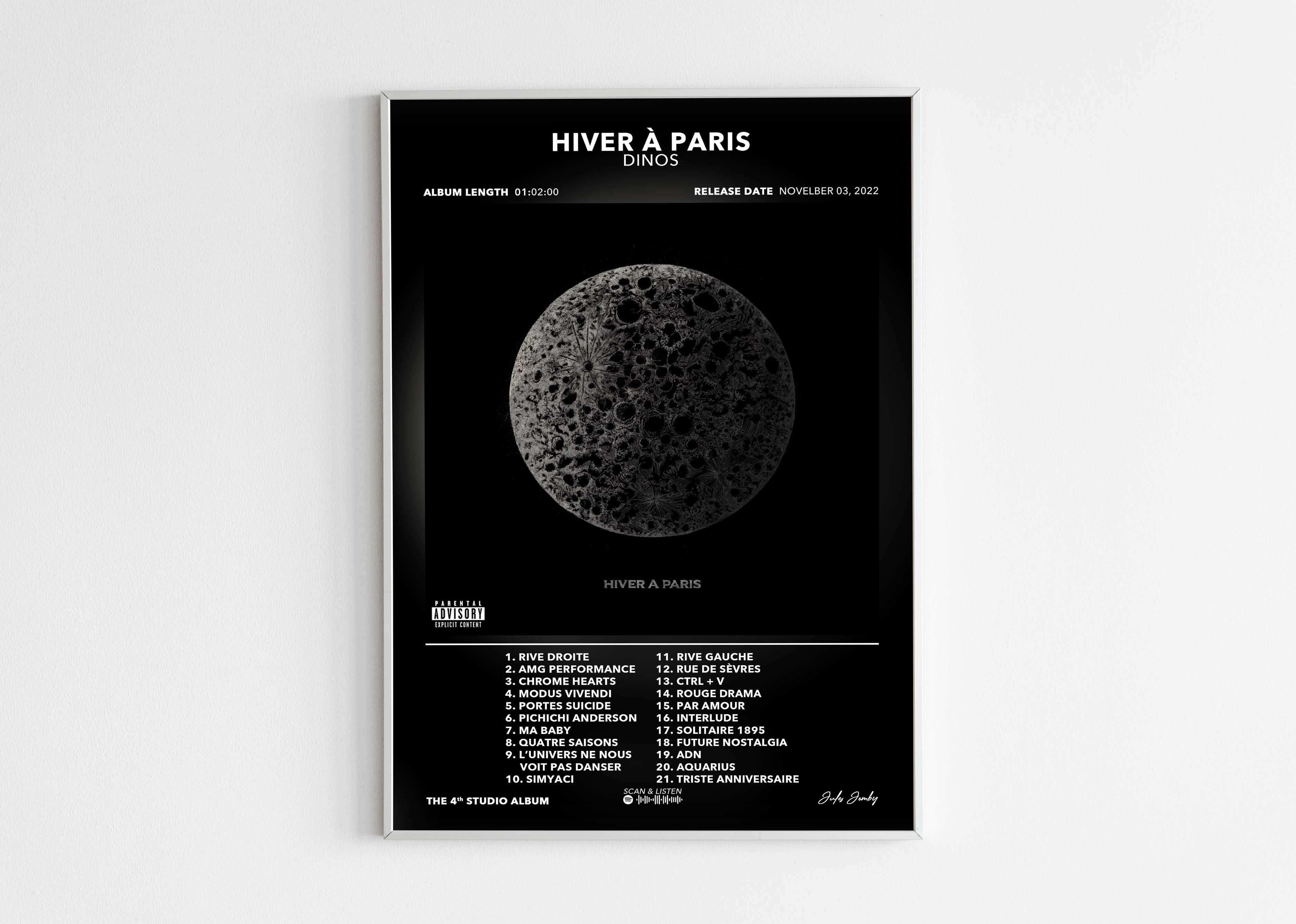 Poster Hiver À Paris Dinos - Backyard