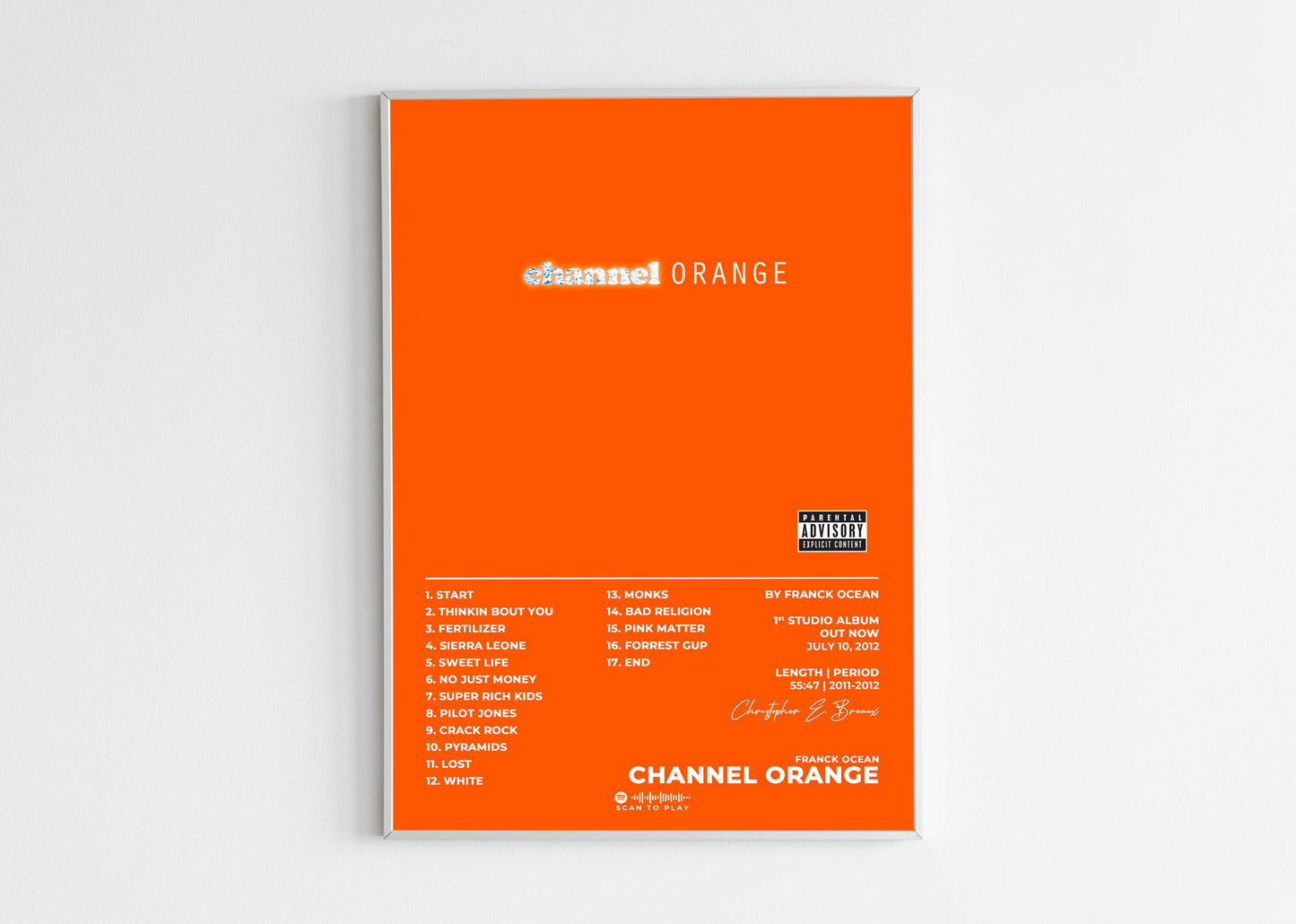 Channel Orange Frank Ocean Poster Backyard