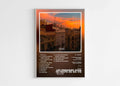 Affiche murale décorative d'un coucher de soleil sur des immeubles, faite en France, livraison gratuite 48h, cadeau idéal pour Noël