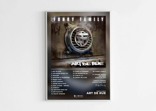 Affiche album Fonky Family Art de Rue, fait en France, livraison gratuite 48h, cadeau de Noël idéal